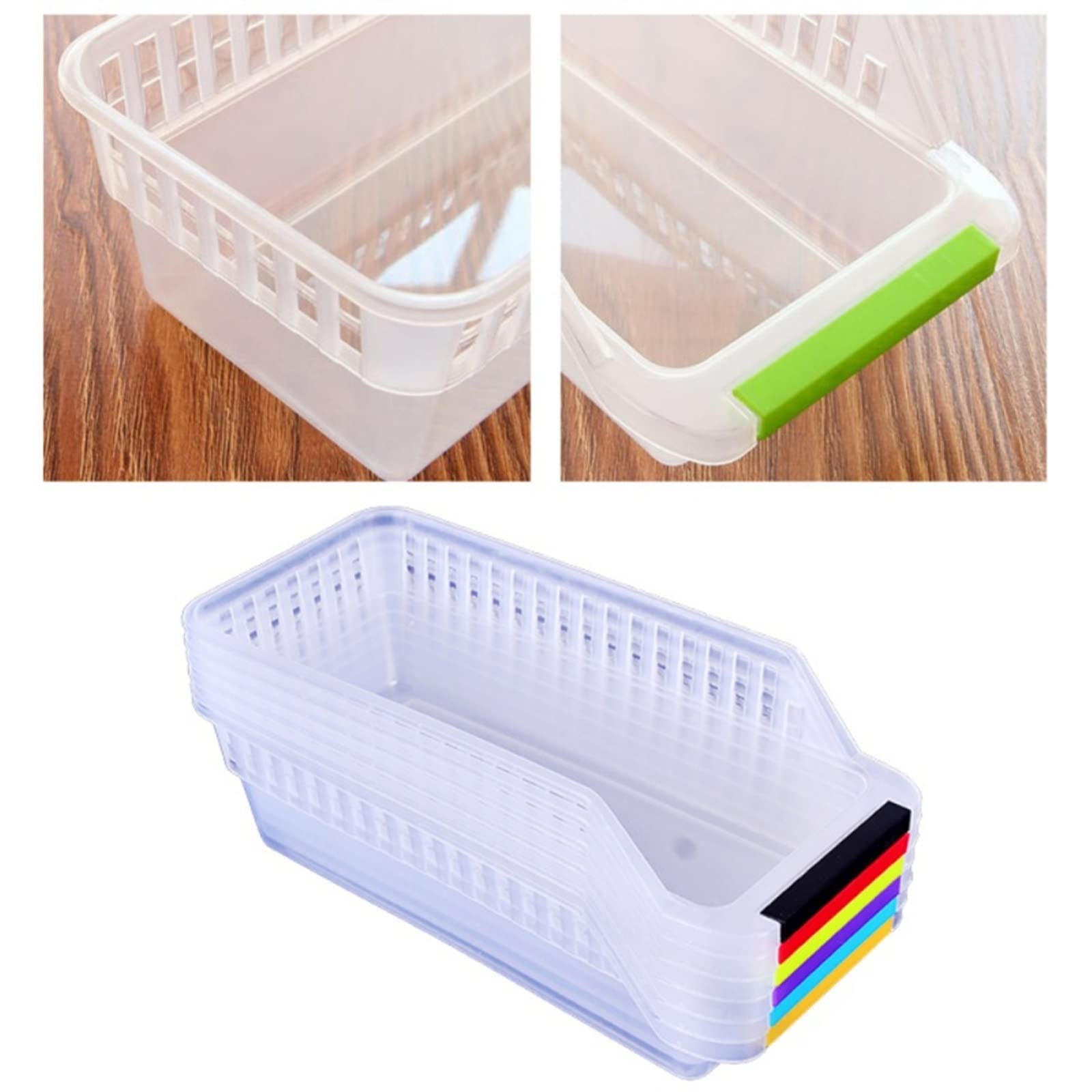 Cesta de Huevos de plástico para Cocina, Cesta de Almacenamiento de Huevos, Bandeja de cajones de Comida, Organizador Transparente para refrigerador, contenedor de clasificación de Frutas y Verduras