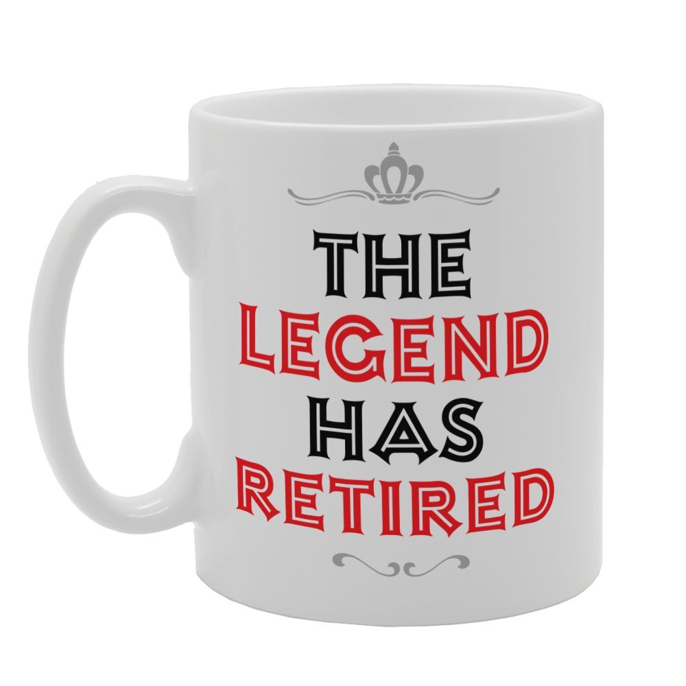 Coralgraph Inc Men's White Mg4007 The Legend Has Retired Novelty Gift Printed Tea Coffee Ceramic Mug