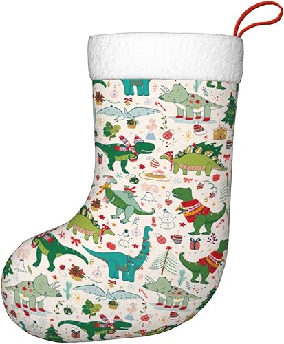 Miniatura 8 de Lindas medias de Navidad con diseño de dinosaurio para colgar en la chimenea, para decoración familiar, árbol de Navidad, fiesta, vacaciones, regalo
