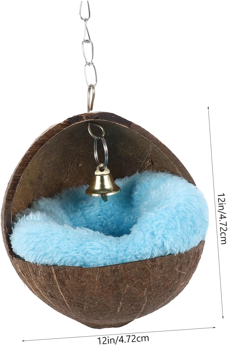 POPETPOP Coconut Shell Bird House-Hamster Coconut Hideaway, Nest with Soft Mat for a Hamster,Rat,Bird Toys(Random Color)