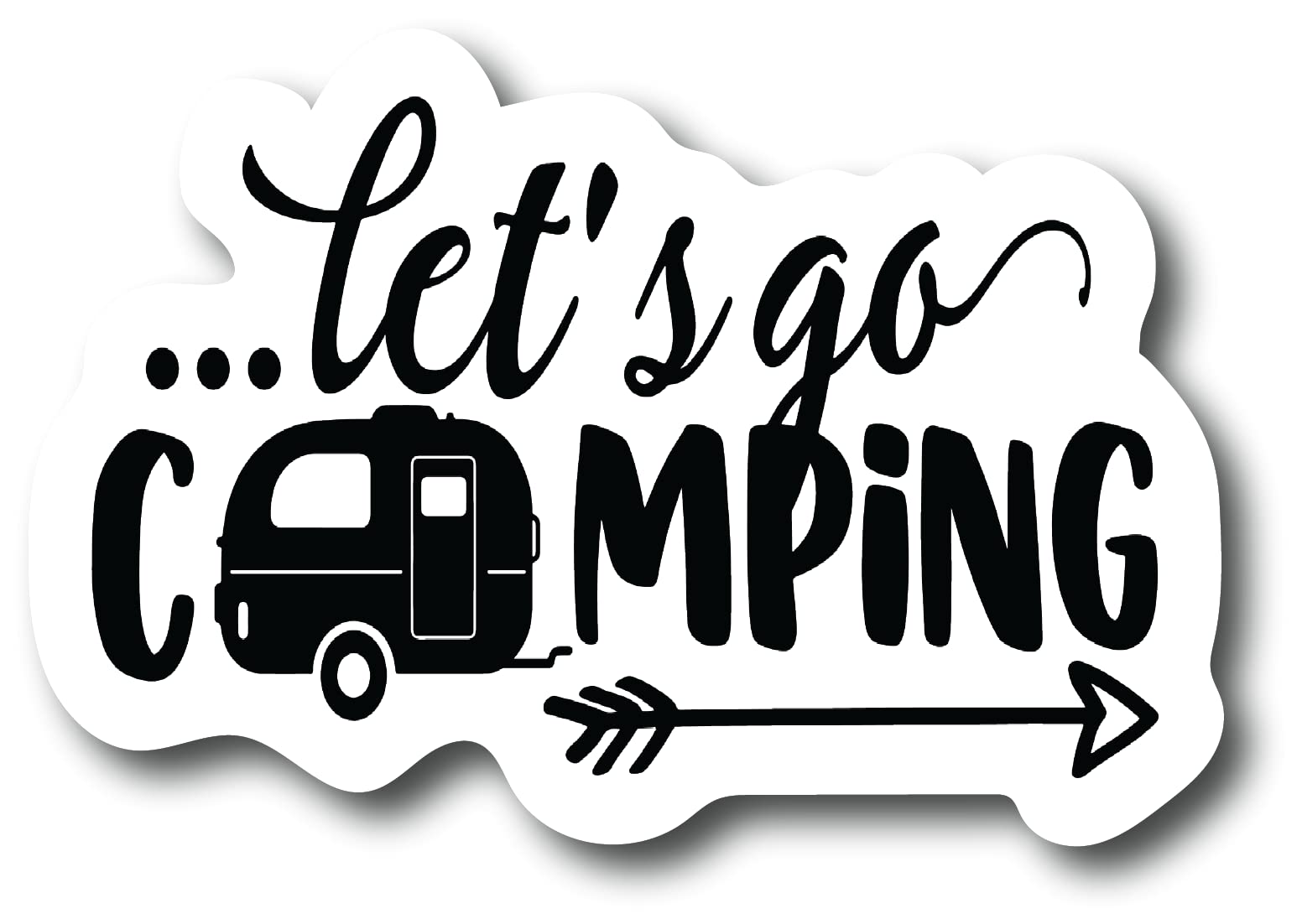 Vinilo para camping y senderismo Let's Go pegatina de viaje exploración y vida salvaje 2PK