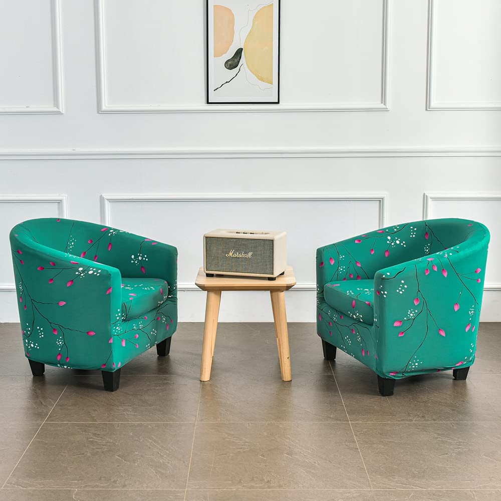 Meigeh Tub chair slipcover 2 piece tub chair cover Tub Chair Slipcover with Cushion Cover for Tullsta, Cardamom Age - Green - Image 2