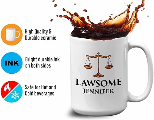 Miniatura 4 de Lawyer - Taza de café de 15 onzas, color blanco, Lawsome - Divertida New Lawyer Cumpleaños, Escuela de Derecho, Graduación, Futuros Abogados de