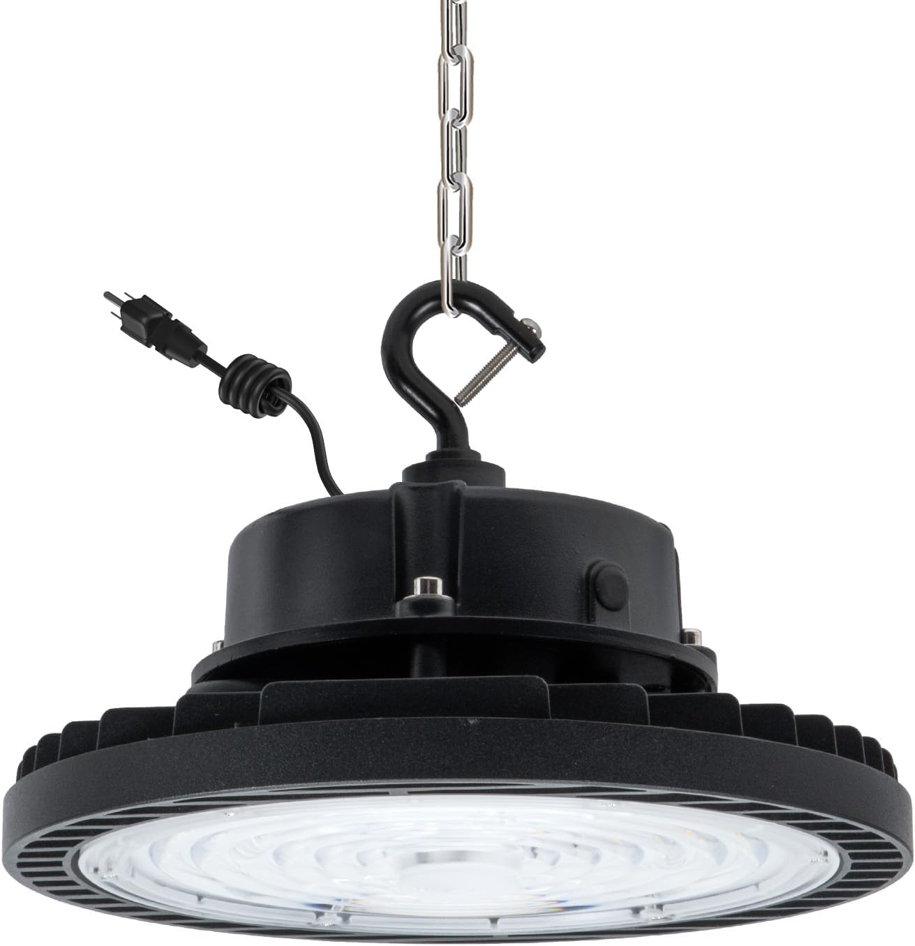 LANGY 150W UFO High Bay Led Lights,22500 lumens with UL Listed 5ft Cable and Plug,6000K Daylight,110-270VAC Input for Commercial Warehouse,Garage,Work Shop,Barn, Gyms,Supermarkets
