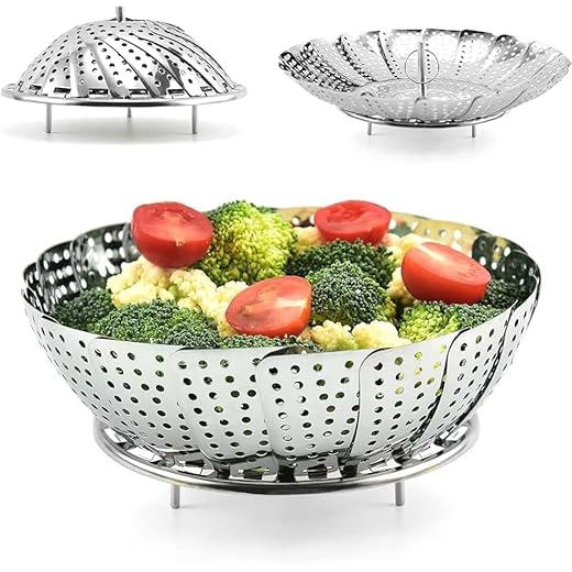 Cesto de Cozimento A Vapor em Aço Inox Premium Cozinhar Legumes no Vapor Panela Alta Qualidade