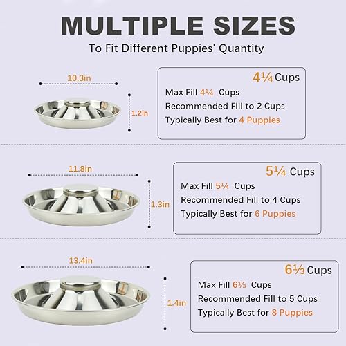 Miniatura 5 de Cuencos de acero inoxidable para perros de cachorros, mascotas que alimentan alimentos y agua para destete cuencos alimentadores