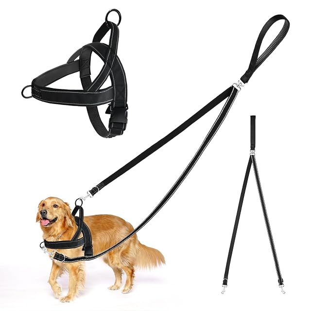 Mapille Arnés y Correa para Perro, Antitirones, Ajustable y Reflectante, Sin enredos
