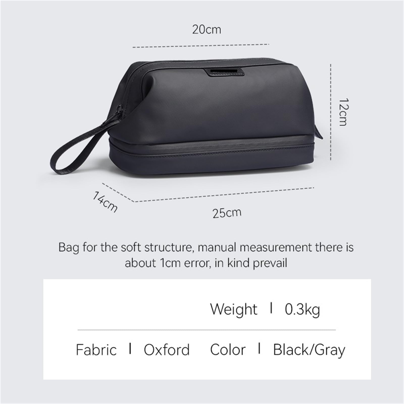 Borsa da viaggio for uomo, organizer for articoli toeletta, beauty case - Custodia durevole for prodotti essenziali for la cura personale Beauty Case da Viaggio(GRAY)