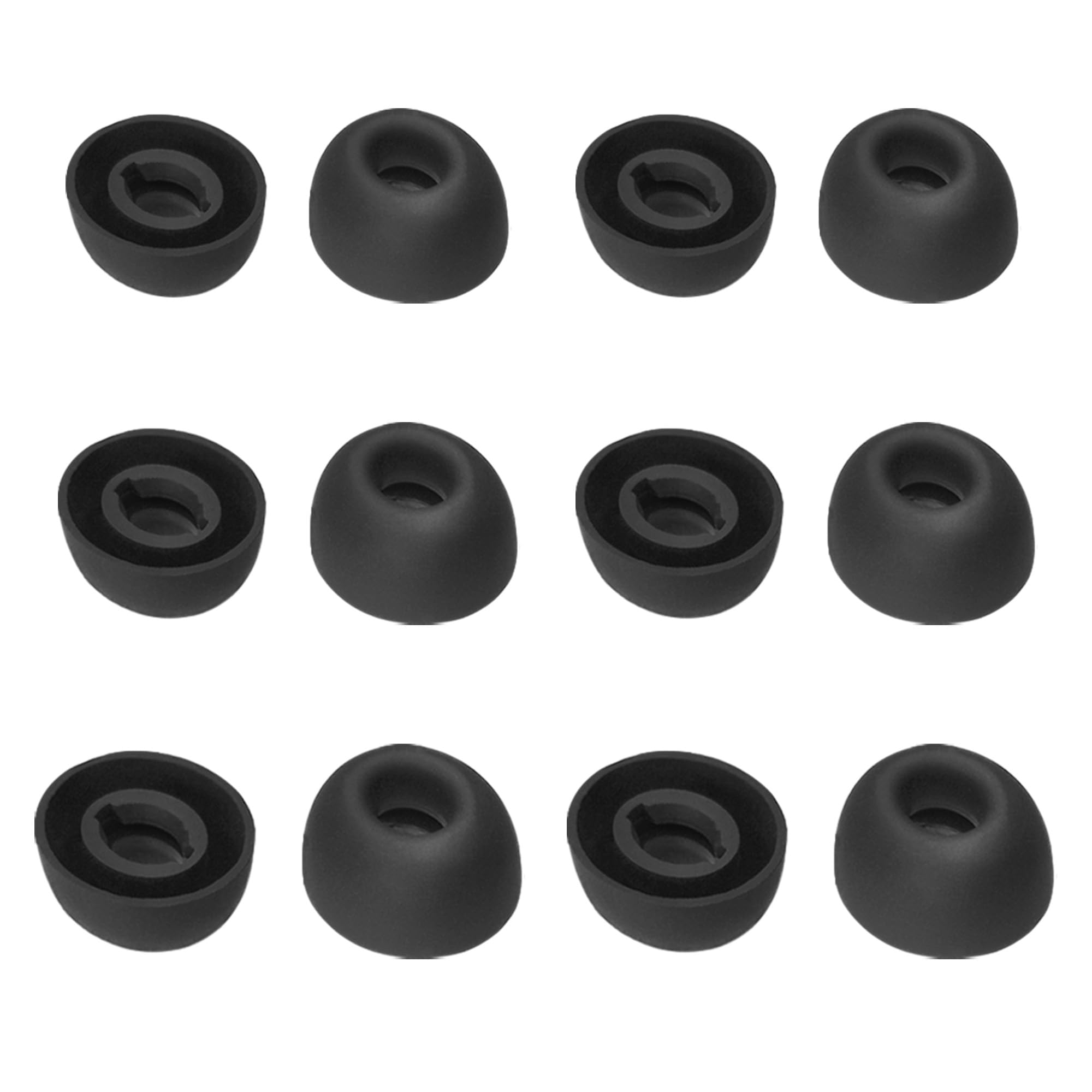 replacement silicone ear tips for jbl tune buds, jbl live free 2 true wireless earbuds, 6 pairs (s/m/l, black)