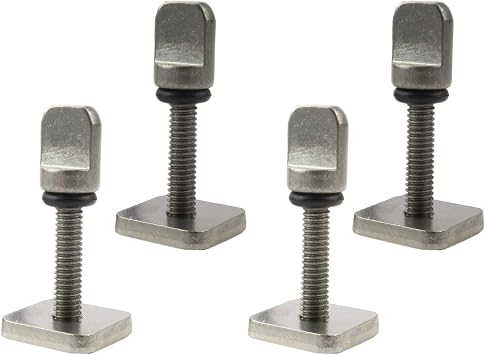 AQUBONA Fin Screw, Stainless Steel No Tool Surfing Accessories Fin Screw and Plate, 2/4 Pieces SUP Fin Screw for Longboard SUP Single Fin Paddleboard