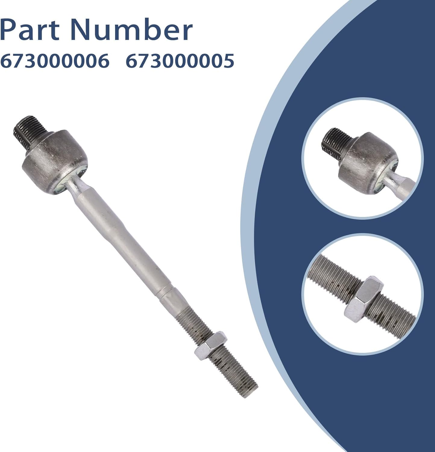 FZJDSD Inner Tie Rod End, Left or Right Side, Compatible with Maserati Ghibli S SQ4 Q4 & Quattroporte S SQ4 GTS 2014-2017, Replaces 673000006 673000005