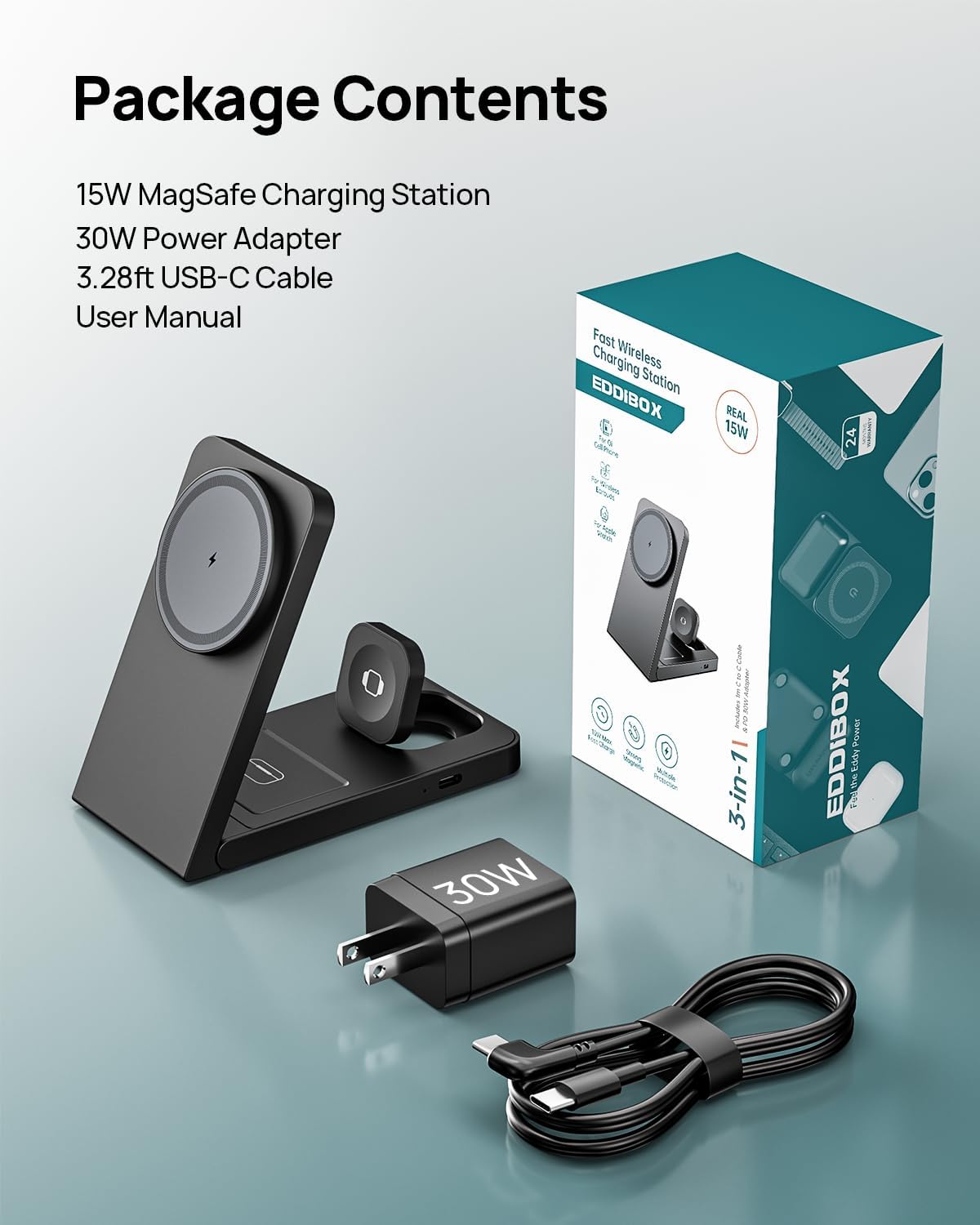 15W Travel Charging Station 3 in 1 for MagSafe, Fast Magnetic Wireless Charger Stand for iPhone 17 16 15 14, Foldable Phone and Watch Charging Dock for Apple Watch/AirPods (with 30W Adapter) 10 61dEdEBqFYL. AC SL1500