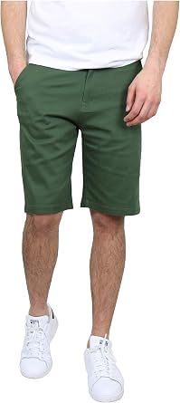 Mens 5-Pocket Flat-Front Stretch Chino Shorts Size 30-42