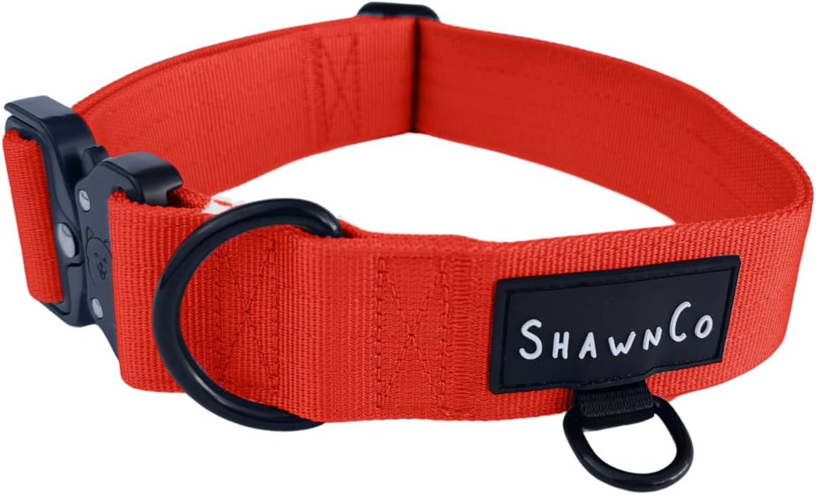 Collar para perro nylon premium ajustable color rojo M miniatura 1