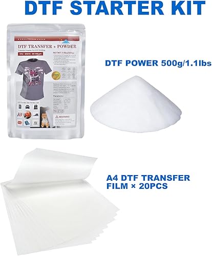 Miniatura 2 de DTF Transfer Powder Film for Sublimation500g17.6oz White Digital Transfer Hot Melt Adhesive - 20pcs DTF Transfer Paper for All DTF and DTG Printers