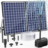POPOSOAP Solarna pompa do stawu 35 W, 1620 l/h, solarna pompa do fontanny ze stabilnym promieniowaniem wody, ochrona przed pracą na sucho, kabel 5 m, do ogrodu, stawów, basenów dla ptaków i zabaw