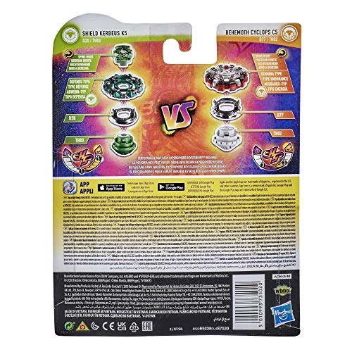 Beyblade Burst Rise Pack Duel Hypersphere Toupies Shield Kerbeus Et Behemoth Cyclops - vue 5