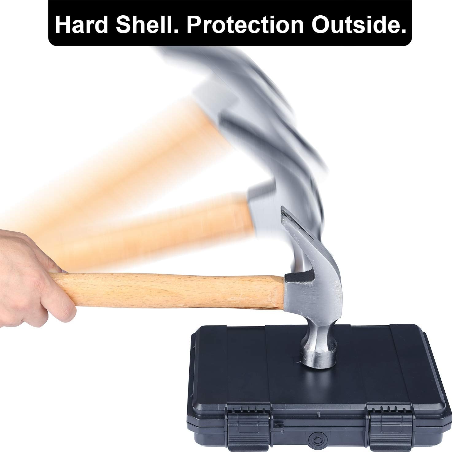 Lykus HC-2110 Mini Hard Case Dry Box with Foam Insert, Interior Size 8.27x5.91x1.46 inch, IP66 Splash-Proof - Image 5