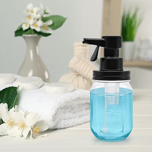 Miniatura 5 de Dispensador automático de jabón de vidrio de espuma con sensor táctil de 12 onzas, dispensador de jabón de tarro Mason manos libres, botella de