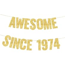 Awesome Since 1974 Banner, 51st birthday decorations for women,51st Birthday Banner, fifty one Banner, 51 Birthday party supplies,51st Anniversary Party Decorations