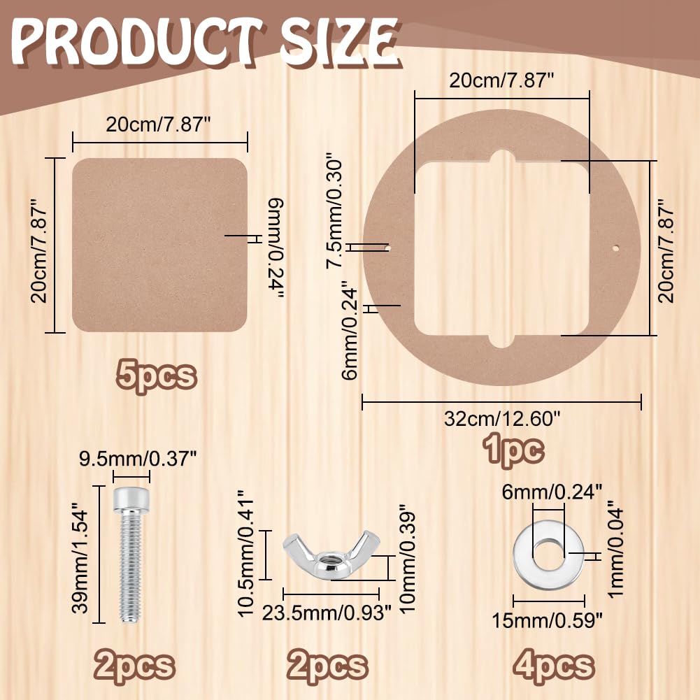 PH PandaHall Pottery Bats Tools Portable Clay Wedging Board for Clay Crafts Arts Ceramics Pottery Bat System 12.5inch Round Outer Bat with 5pcs 7.8 inch Square Inner Bats for Potters and Clay Artists