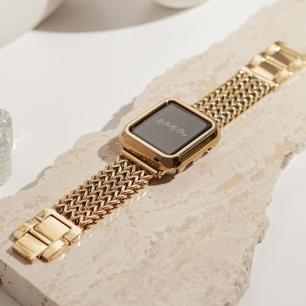 Amazon.com: My Pretty Strap Gold Apple Watch Band & Glossy