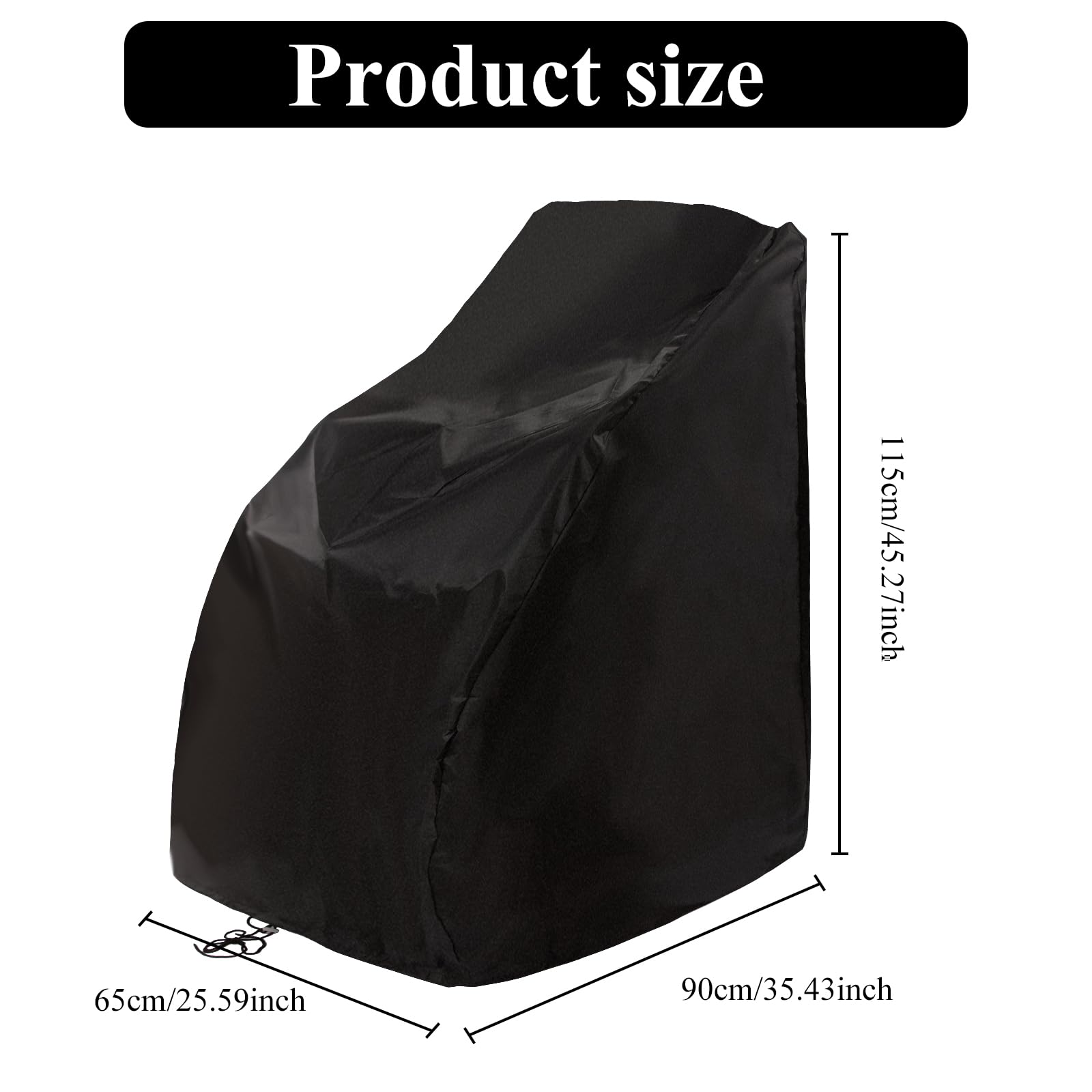 Wodoszczelny pokrowiec na wózek inwalidzki Oxford 210D 115x65x90 cm składany pyłoszczelny