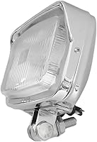 Vista 8 de FATECIM Faro delantero cuadrado vintage para motocicleta, lente transparente con visera universal para Harley Cruiser Bobber Chopper, Yamaha, Honda