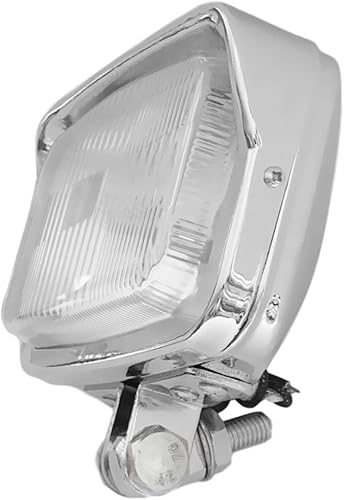 Miniatura 7 de WIND MOZURA Faro delantero retro de motocicleta vintage con lente de cristal transparente y visera para Harley Cruiser Bobber Chopper Yamaha Honda