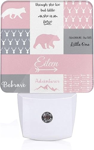 Bokoran Luz nocturna personalizada con nombre para niños y niñas, lámpara de noche personalizada con texto de logotipo, luces nocturnas enchufables