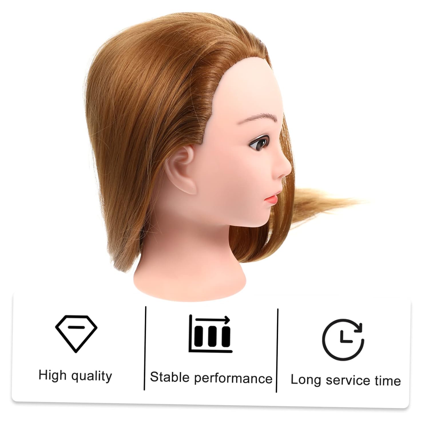 Synthetic Hair Braiding Mannequin Head Hair Practicing Head Realistic Training for Women Men Boy Girl
