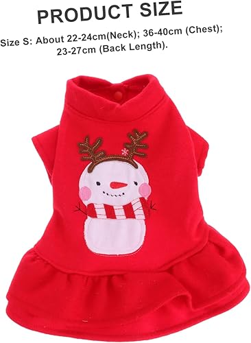 Miniatura 2 de POPETPOP Adorable muñeco de nieve para perro, falda de Navidad, vestido para perros, niña, ropa para mascotas, suministros para mascotas de
