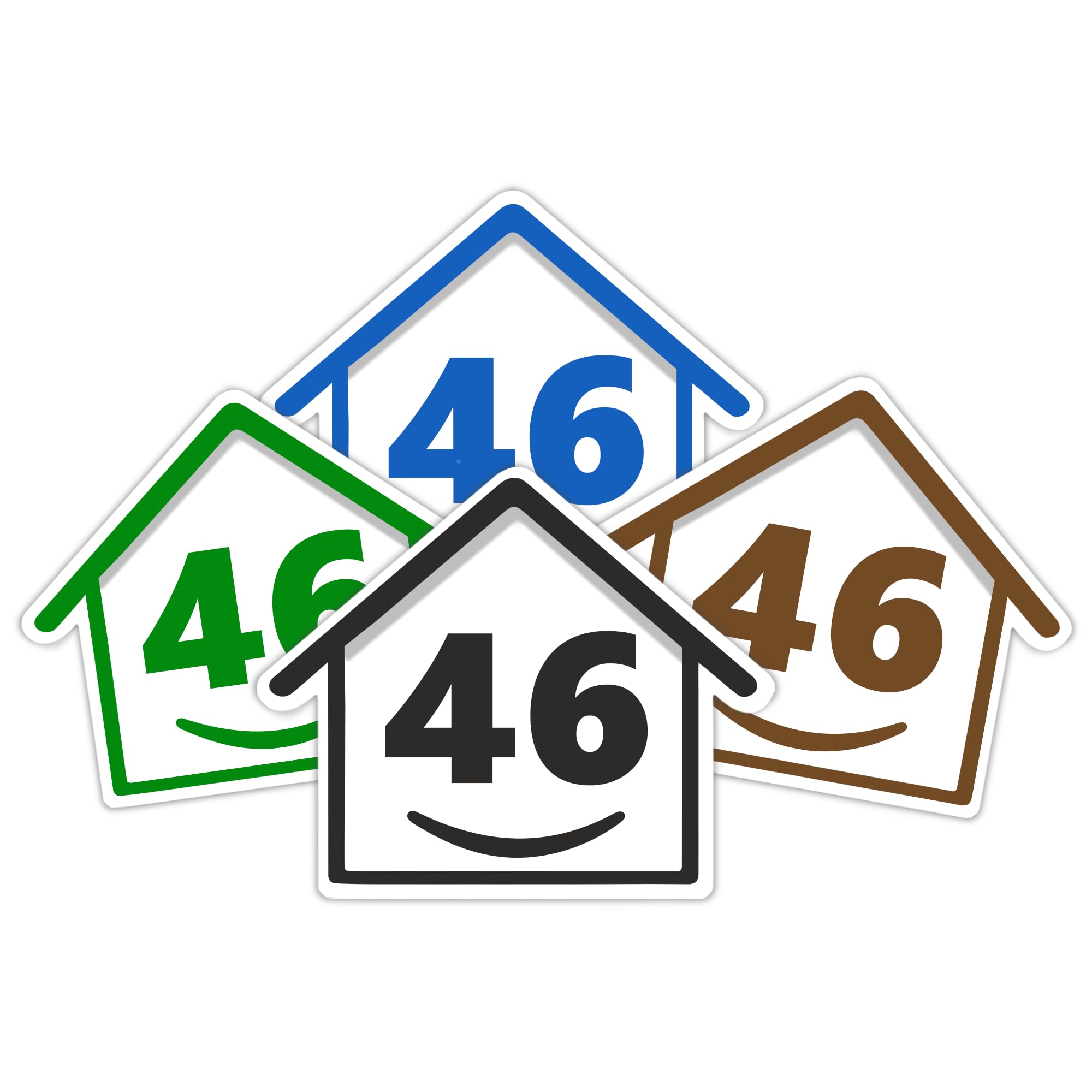 4 x Bin Numbers for Wheelie Bins, 1-99, 15cm ‘Happy House’ Colour Design Dustbin Stickers, Easy Application Stick On Number Stickers - Weatherproof Self Adhesive Vinyl – Blue, Black, Green, Brown (25) — view 12
