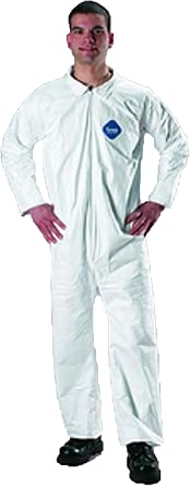 Lakeland 1412L DuPont TY120S Tyvek غطاء واقي يمكن التخلص منه ، عبوة من 25 أبيض ، كبير,