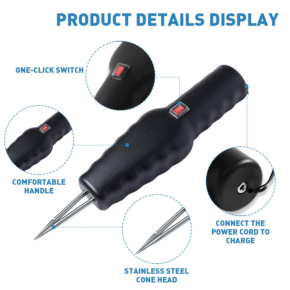 mizikuu Máquina Desplumadora de Pollos de Mano, Portátil Desplumadora Eléctrica de Plumas Eficiente con Interruptor Impermeable Depenador de Aves de Corral, Pato y Ganso, Negro
