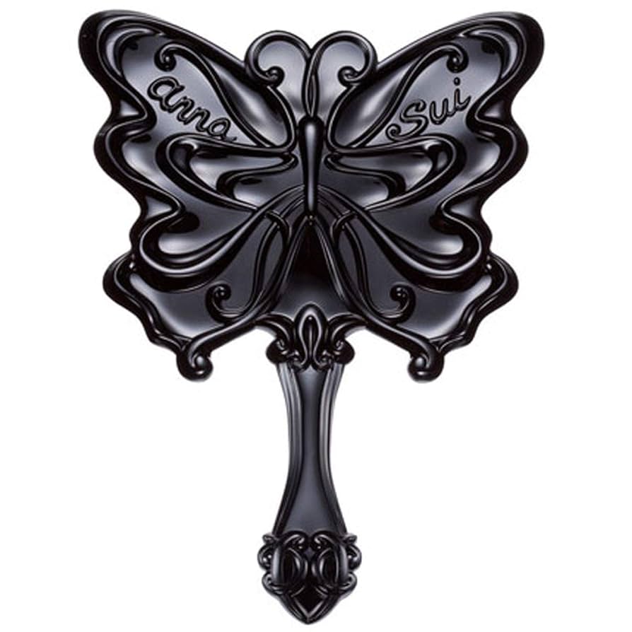 ANNA SUI 黒の花柄オーバルミラー ANNA SUI 黒の花柄オーバルミラー