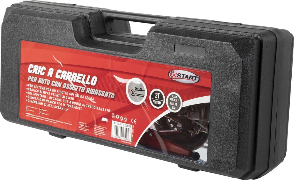 START Cric a Carrello per Auto con Assetto Ribassato 2T - Sollevamento Sicuro e Versatile per Veicoli Sportivi e Auto Ribassate
