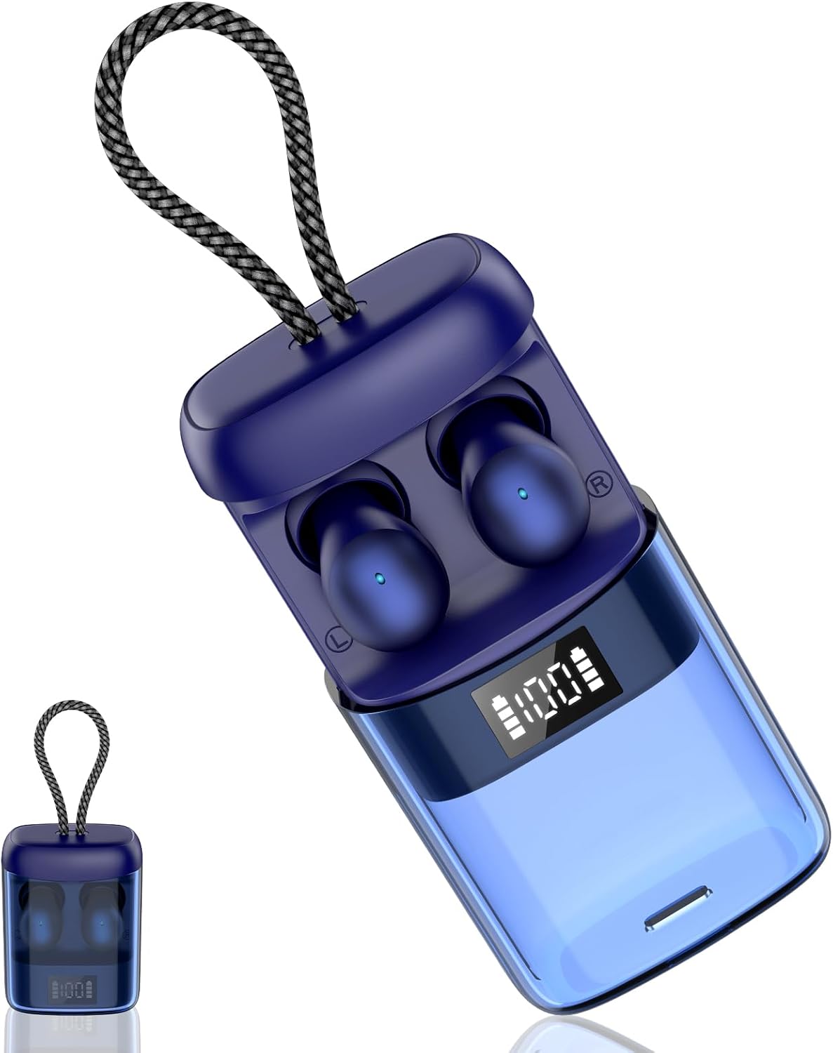 2026 Sleep Earbuds Bluetooth 6.0 in Ear, Mini Sleep Headphones with Sleep Monitor and APP, Small Earplugs for Side Sleepers, 48H Playtime Sleep Earphones with Sleep Mode, Personal Alarm, Blue