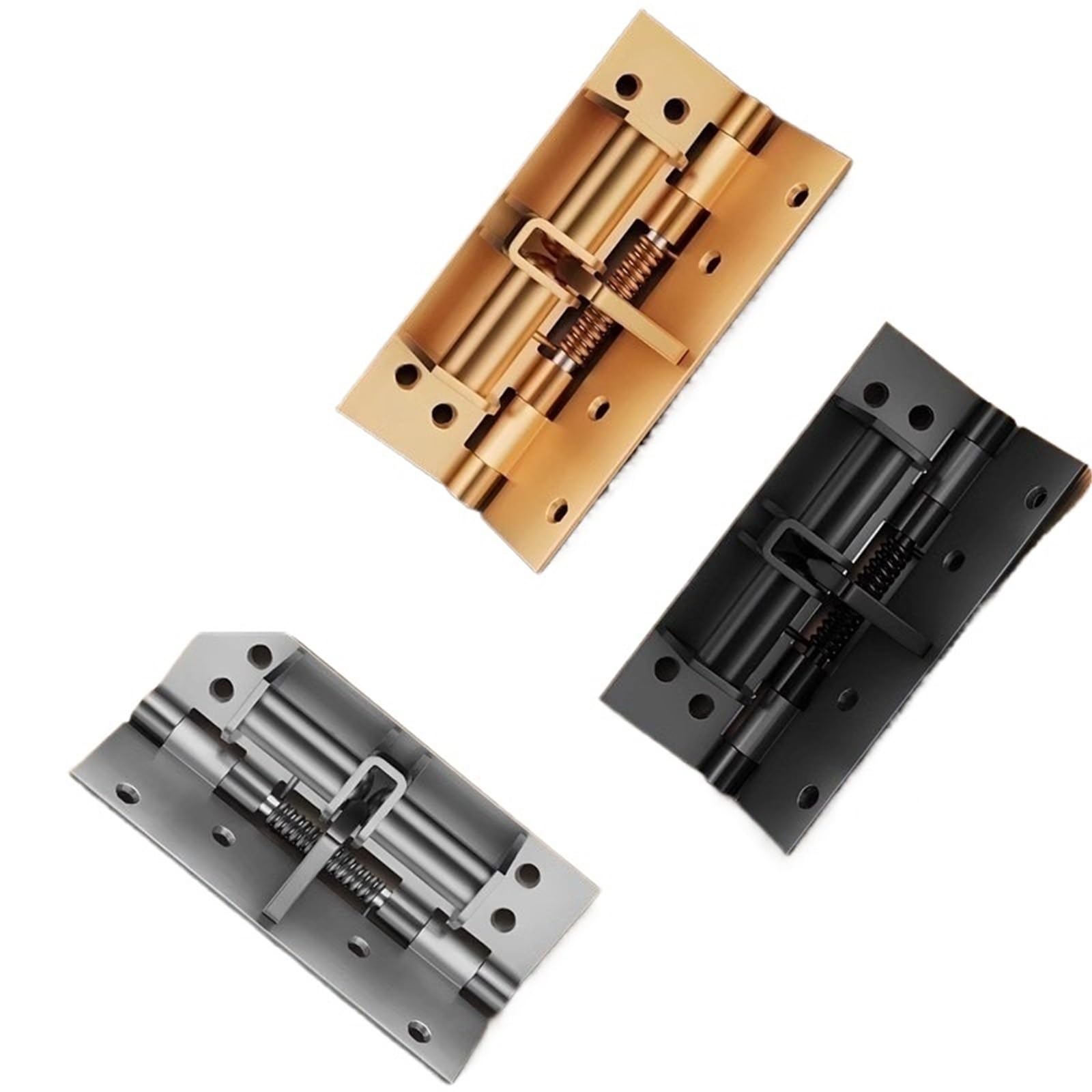 Uyzndkvsi Gold 1Pcs 90 Degree Self-Locking Silent Hinge Self-Locking Spring Hinge(Gold)