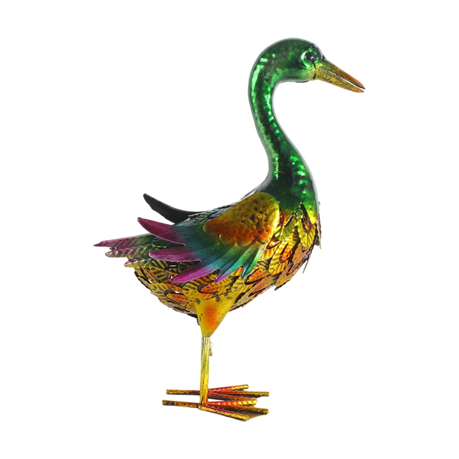 LeeQinersw Duck Statue Metal Decorative Ornament Garden Sculpture for Pond Outside Lawn