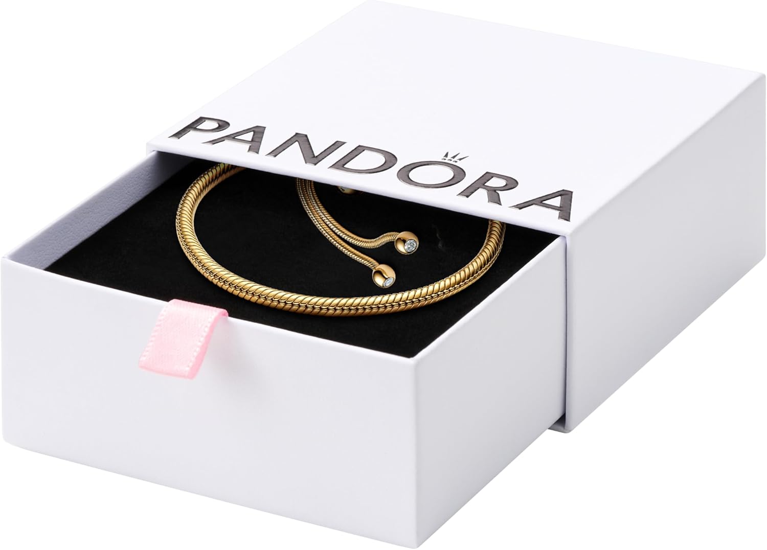 PANDORA Moments Snake Chain Slider Bracelet - Adjustable Charm Bracelet - Jewelry for Women with Gift Box - Compatible Moments