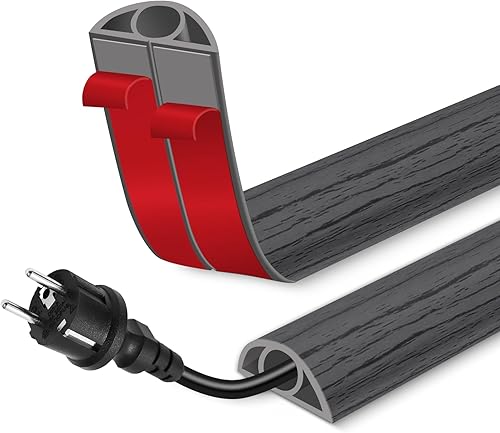 Miniatura 22 de Cubierta de cable de suelo para cables en el piso, cable autoadhesivo para ocultar cables de piso, cubiertas para protección de cables, evita Madera