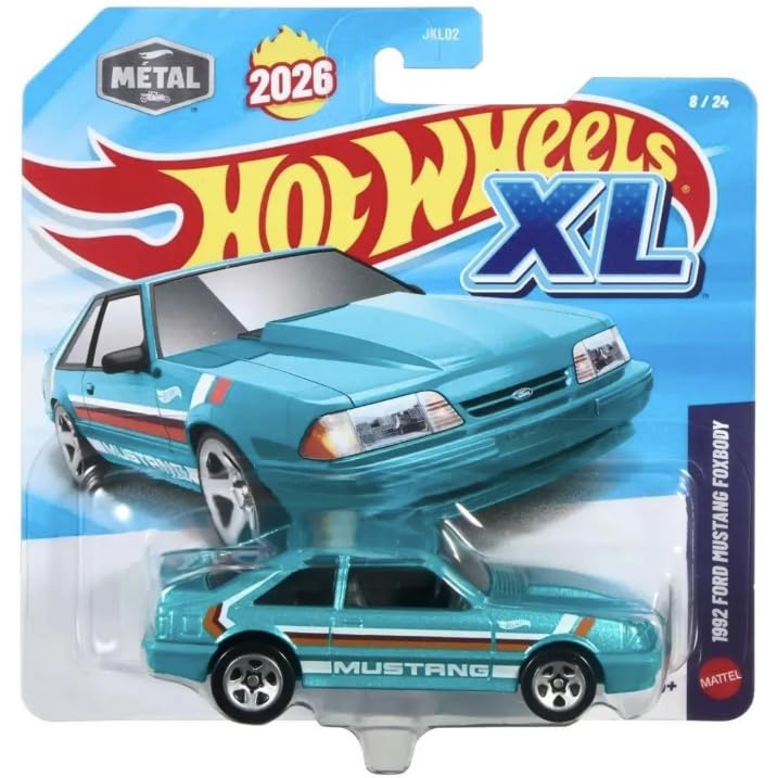 Hot Wheels XL Ford Mustang Foxbody Azul 1:64 miniatura 1