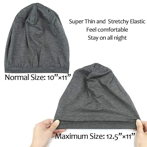 Miniatura 3 de Alnorm - Gorro con forro de satén y suave banda elástica para hombres y mujeres, talla única Se ajusta a la mayoría