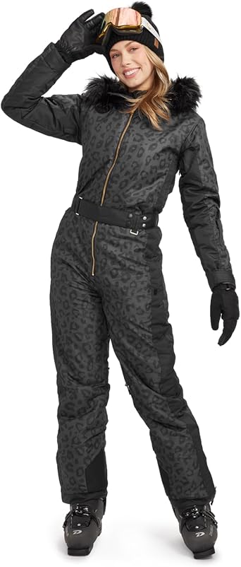 Tipsy Elves Snow Suits for Women - Retro Cute Womens Insulated Ski Suit - Warm Waterproof Winter One Piece Outfit