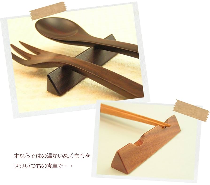 スプーンラック(木製)+海外スプーンシルバー3、他3付き Amazon | [ラトルウッド]RattleWood 箸置き スプーン＆フォーク