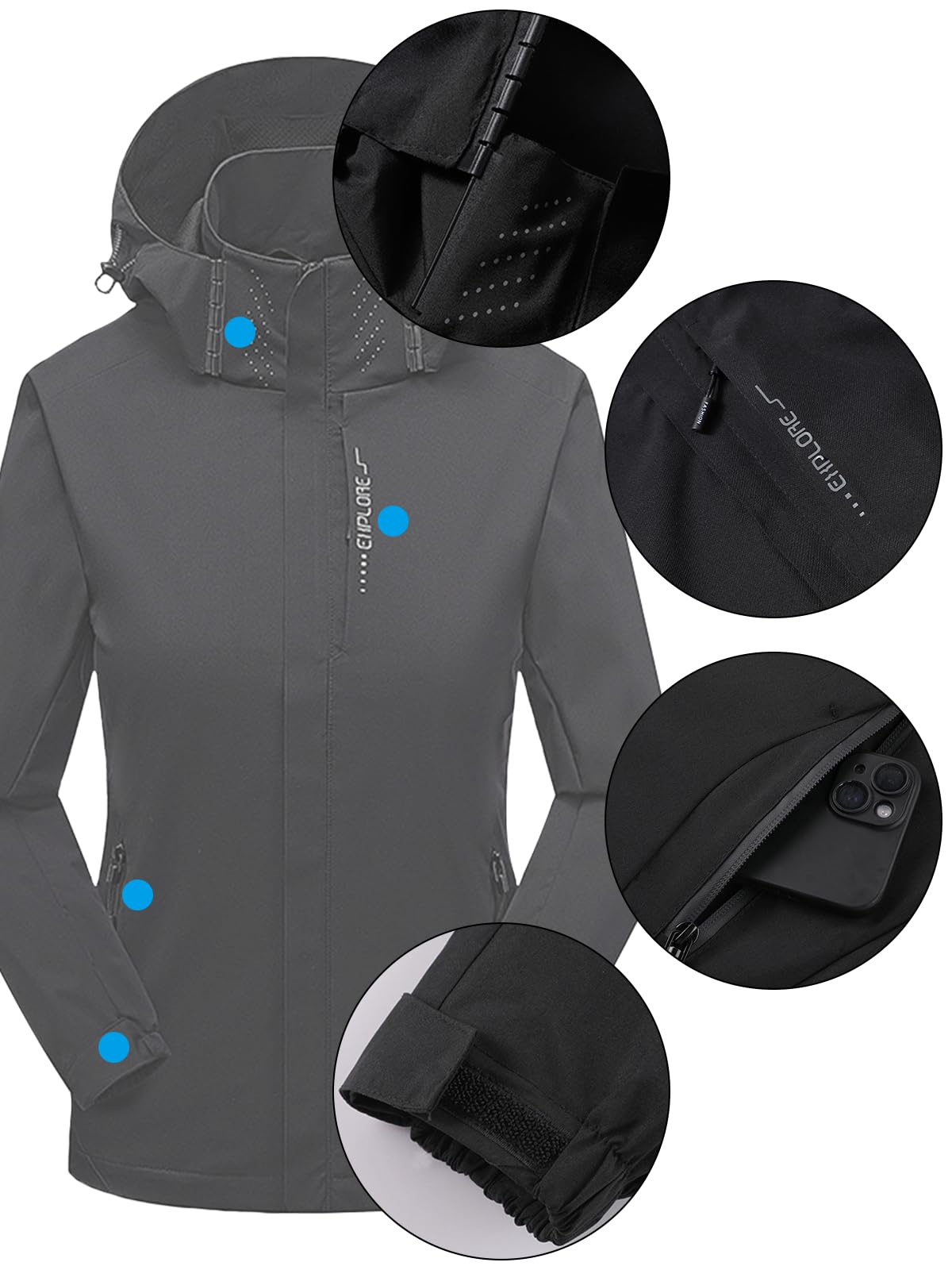 Veste softshell imperméable et coupe-vent personnalisable pour femme avec texte photo