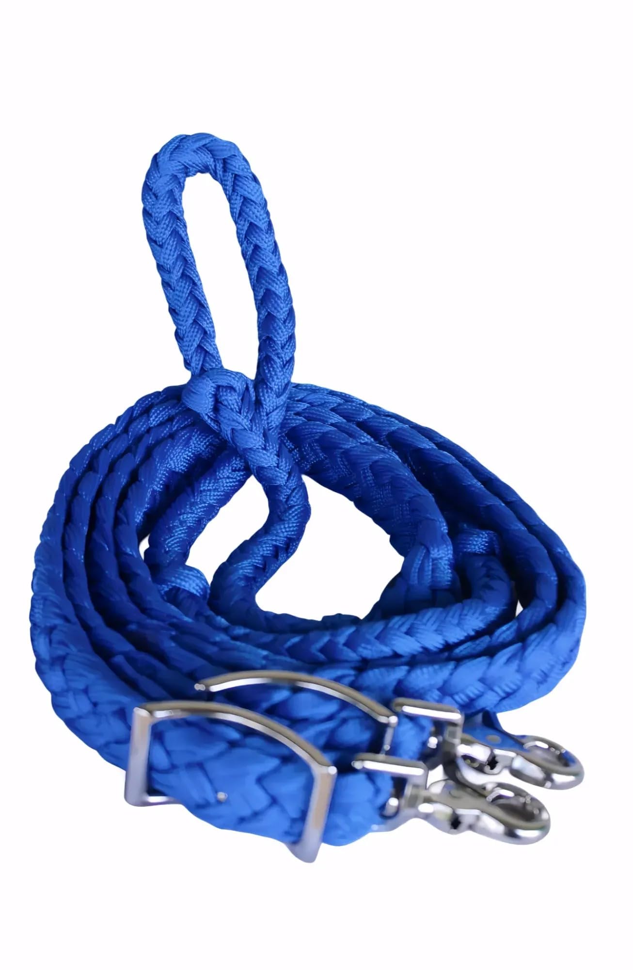 Roping Knotted Horse Tack Western Barrel Reins Nylon Braided Blue 60720