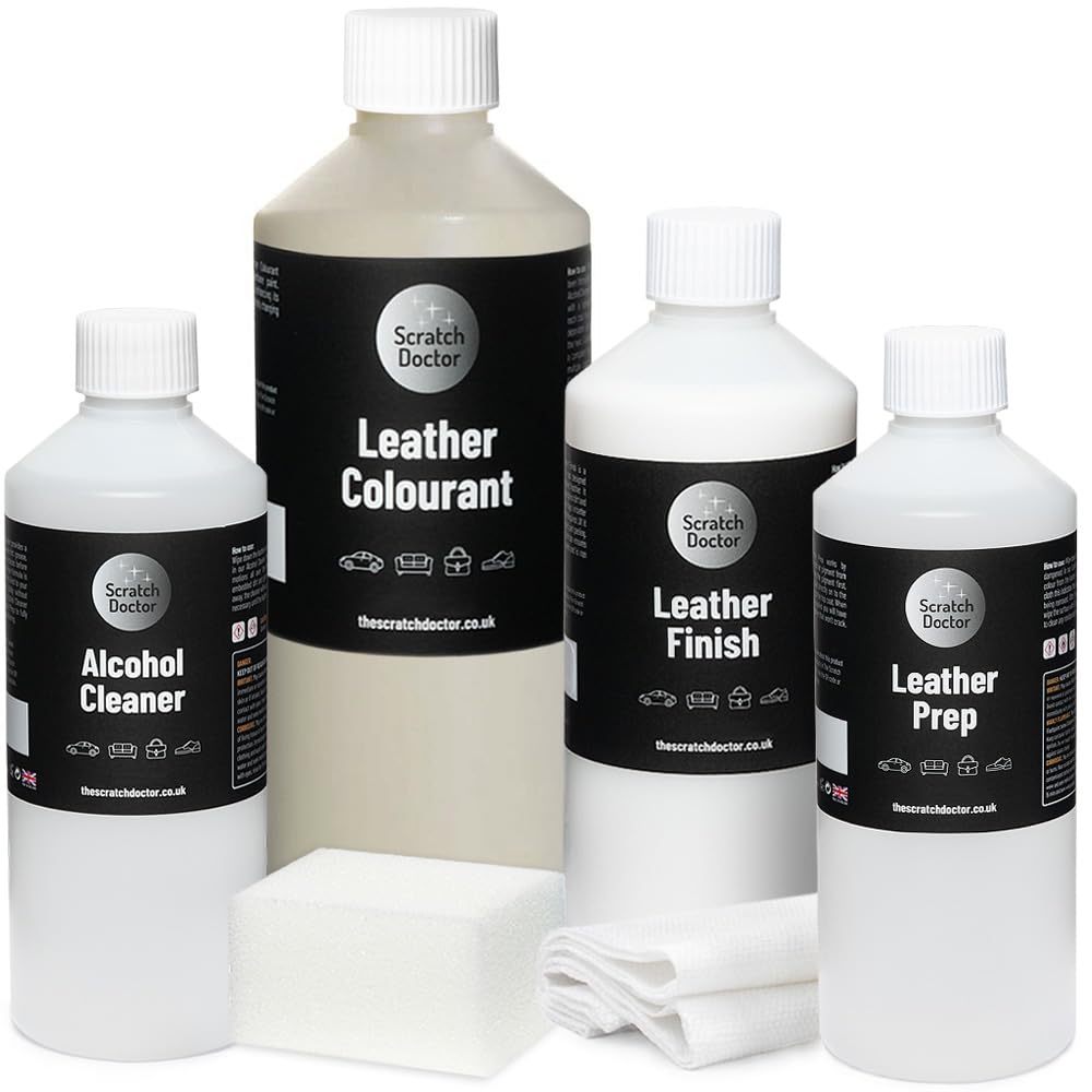 The Scratch Doctor Leather Recolouring Kit for Furniture & Car Seats | Clean, Dye & Protect | Includes Cleaner, Primer, Dye & Sealant (Dark Grey, 1000ml) — view 43