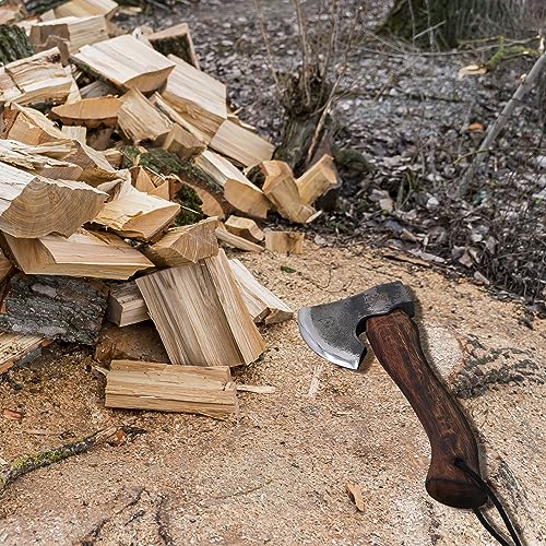 11-Inch-Hatchet-Camping-Axe-with-Leather-Sheath-Bushcraft-Axe-for-Chopping-and-Wood-Splitting-Perfect-for-Outdoor-Survival-and-Adventures